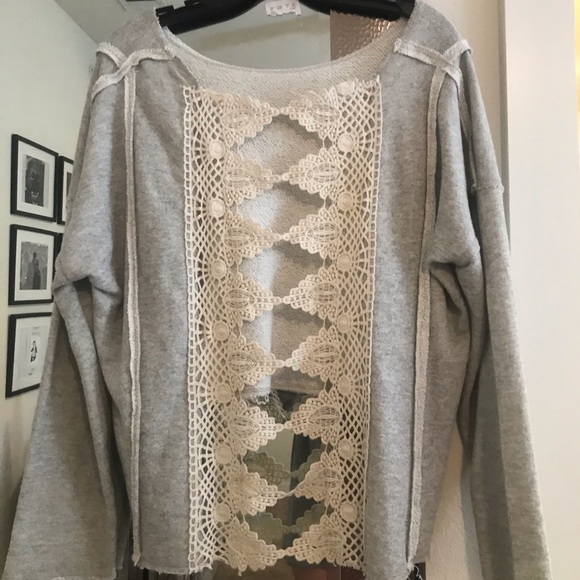 Free People Victoria Lace Crochet Back Pullover - Picture 5 of 11